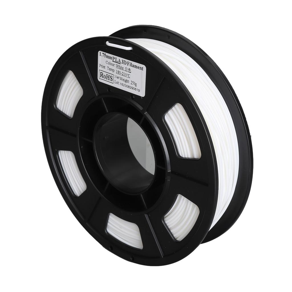 3D Printer Filament White 1.75mm 8.8oz Net Weight 180 to 210 Celsius PLA Filament for 3D Printing Refilling Replacement