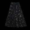 HECO Fuguang New Chinese Style Acetate Bamboo Print A-Line Midi Skirt