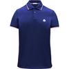 SS22 Logo Appliqué Striped Trim Short Sleeve Polo Shirt Men Polo Shirts Indigo H20918A7030084556796