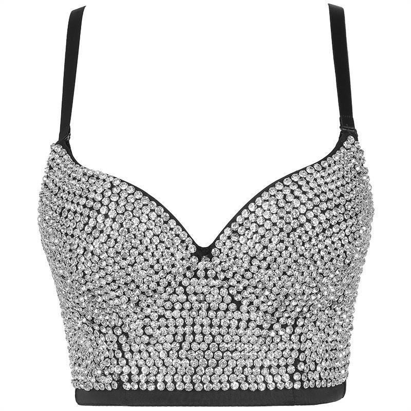 Street Style Sequin Camisole With Removable Straps For Clubwear And Nightlife