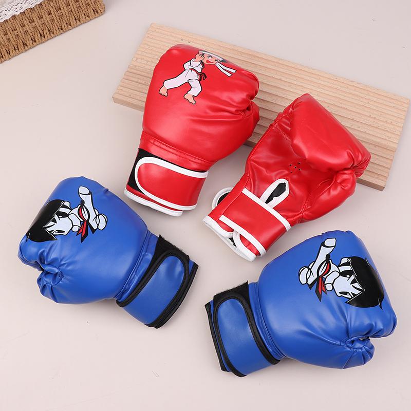 Cartoon Child Boxing Gloves Pu Leather Kids Sparring Punching Gloves Sanda Kids Boxing Punching Gloves Fighting Taekwondo Mitts