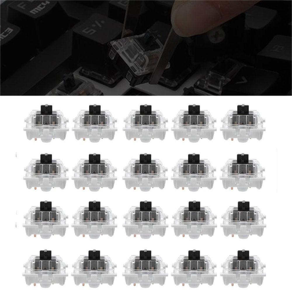 20PCS Black Switch Keyboard Switches 3 Pin Cross Black Axis Switch Replacement Mechanical Keyboard
