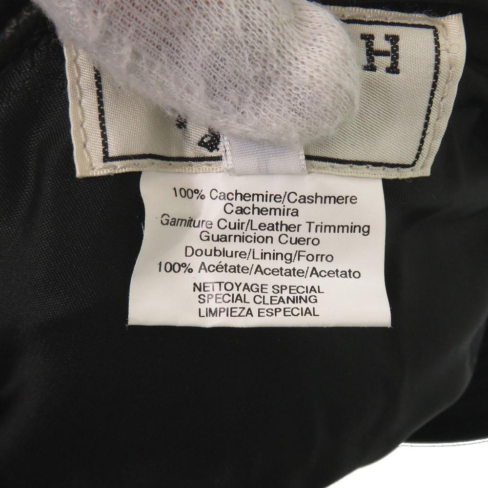 Used AUTHENTIC HERMES Bucket Hat Size58 Brown Black Cashmere Leather