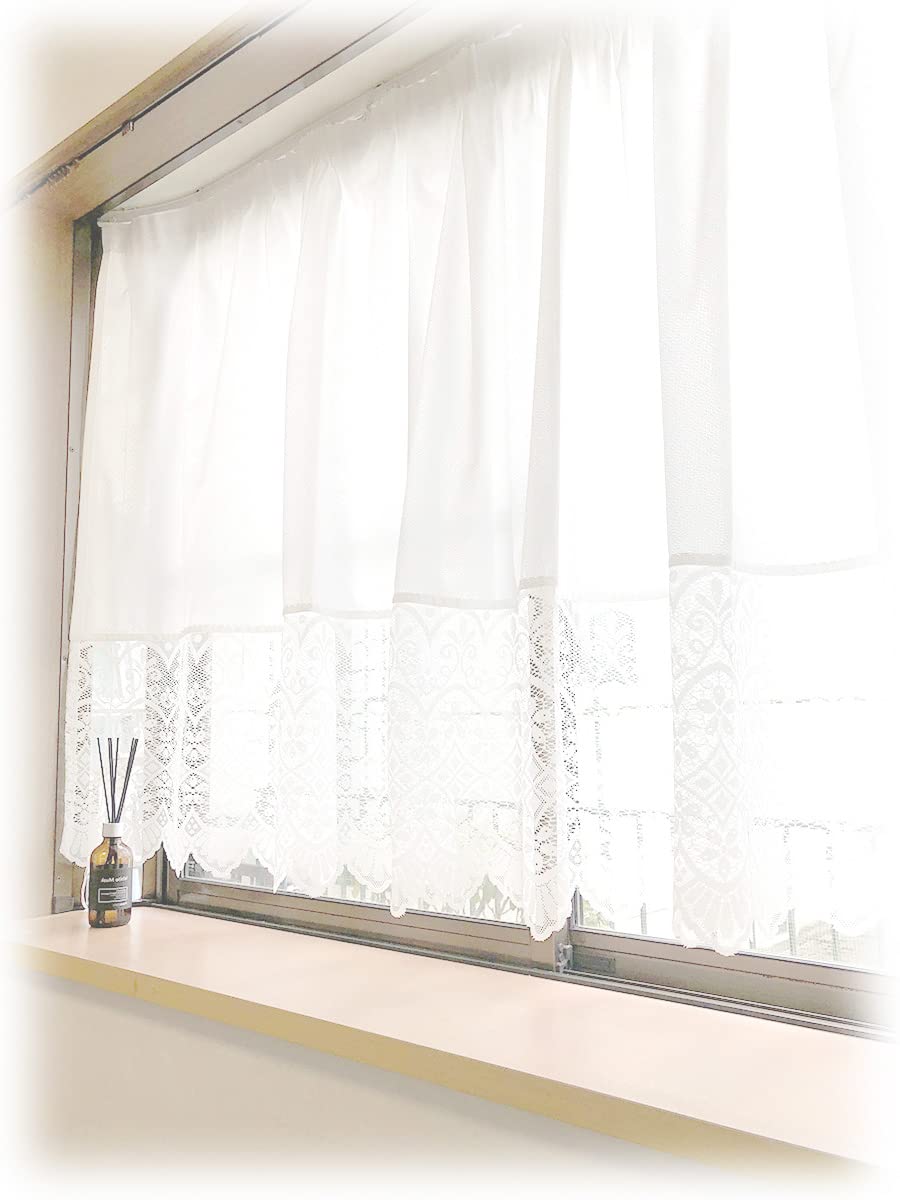 

Элегантные и стильные кружевные шторы для эркера и сделано в Японии 300 x 105 СМ596 штор, многофункциональные, теплозащитные, задерживающие пыльцу, прохладные, FCOT, см, белый