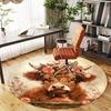 1PC Cow Flowers Office Round Area Rug, Under Office Chairs Bedroom Living Room Home Decor,Carpet for Office, -1110254