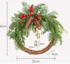 Pine Cone Bell Vine Wreath, Christmas Door Hanging with Country Style, Holiday Decor for Home Fireplace Wall Decor