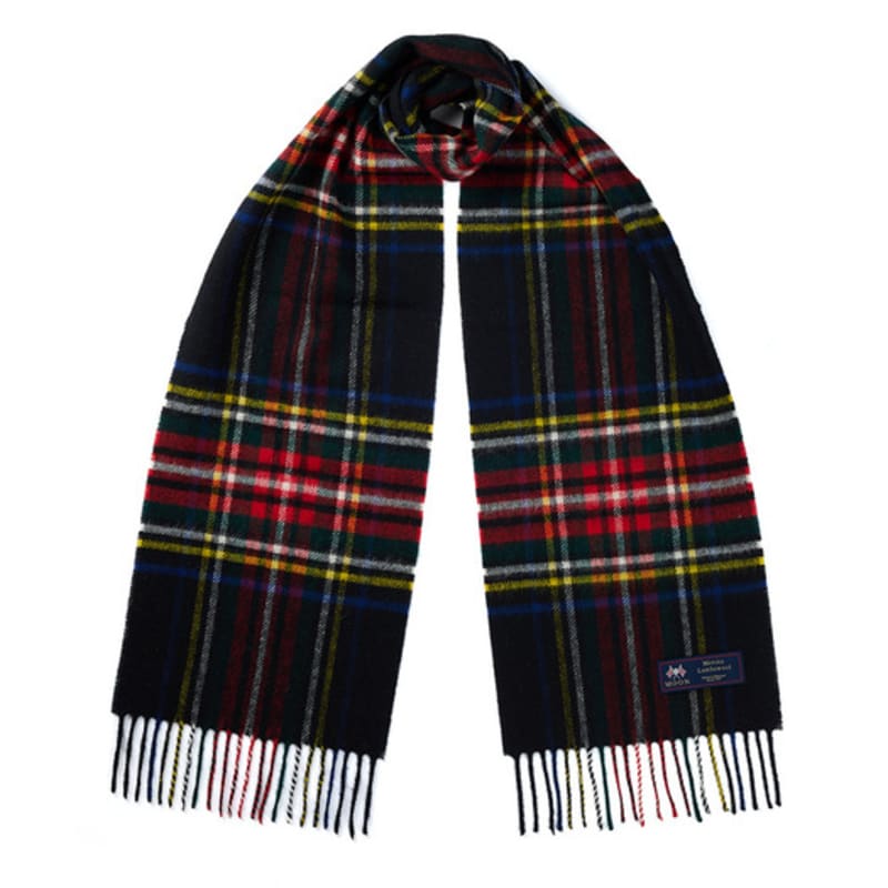 ABRAHAM MOON Merino Wool Muffler 25cm - Black Stuart