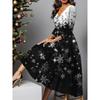 TIFICY Damesmode Zomer Lente Kleurblok Print 3/4 Mouwen V-Hals Hoge Taille Casual Jurken