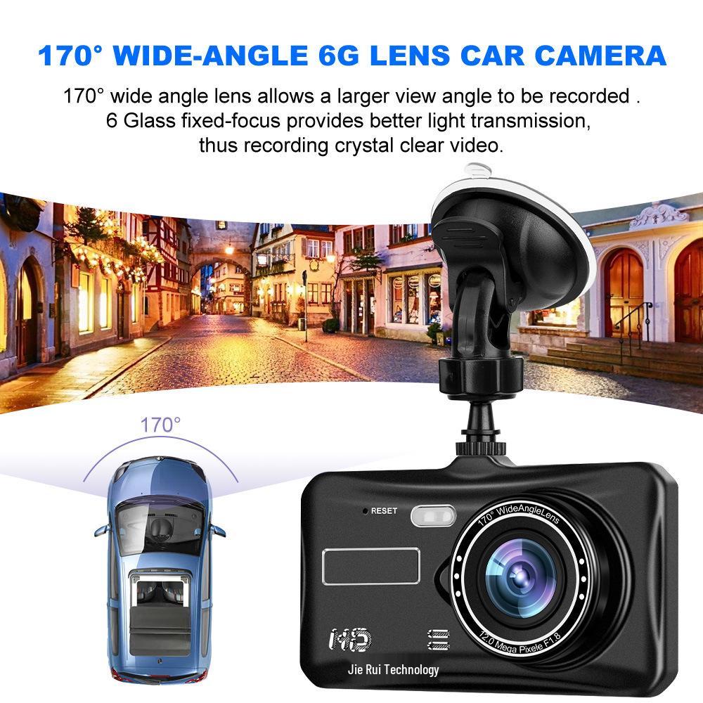 HD Dual Camera Car Recorder with 4-inch Touch Screen and Reversing Image