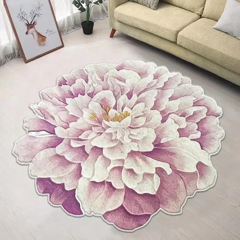 Nordic Flower Shaped Carpet Living Room Decoration Home Non-slip Mat Luxury Rugs for Bedroom Large Area Irregular Cloakroom Rug