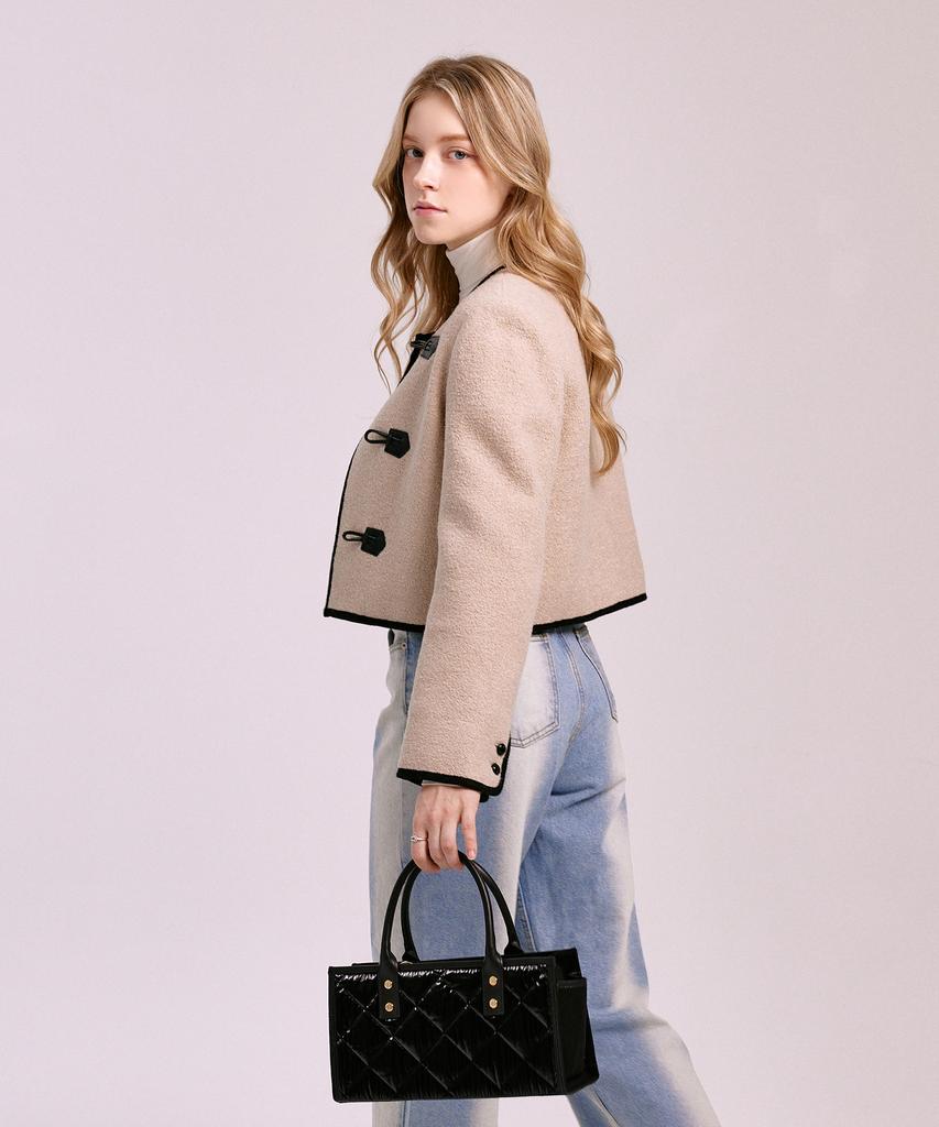 Jina In Ny Donna Quilted Mini Tote [White Combo]