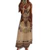 Women's European and American Cross-border New Women's Clothing Fashion Casual Printing Suspender Dress Long Dress Source Factory Hair