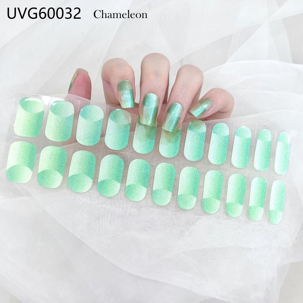 Transparent Nude UV Gel Nail Art Stickers: Semi-Cured, Semi-Baked Manicure Sheets