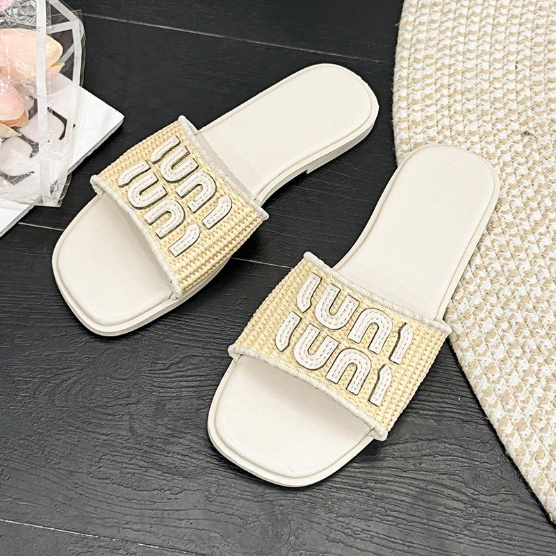 Letní dámské pantofle Plážové ležérní Odolné Vodotěsné pantofle Dovolená Retro Pletené Plážové pantofle Mujer De Zapatillas