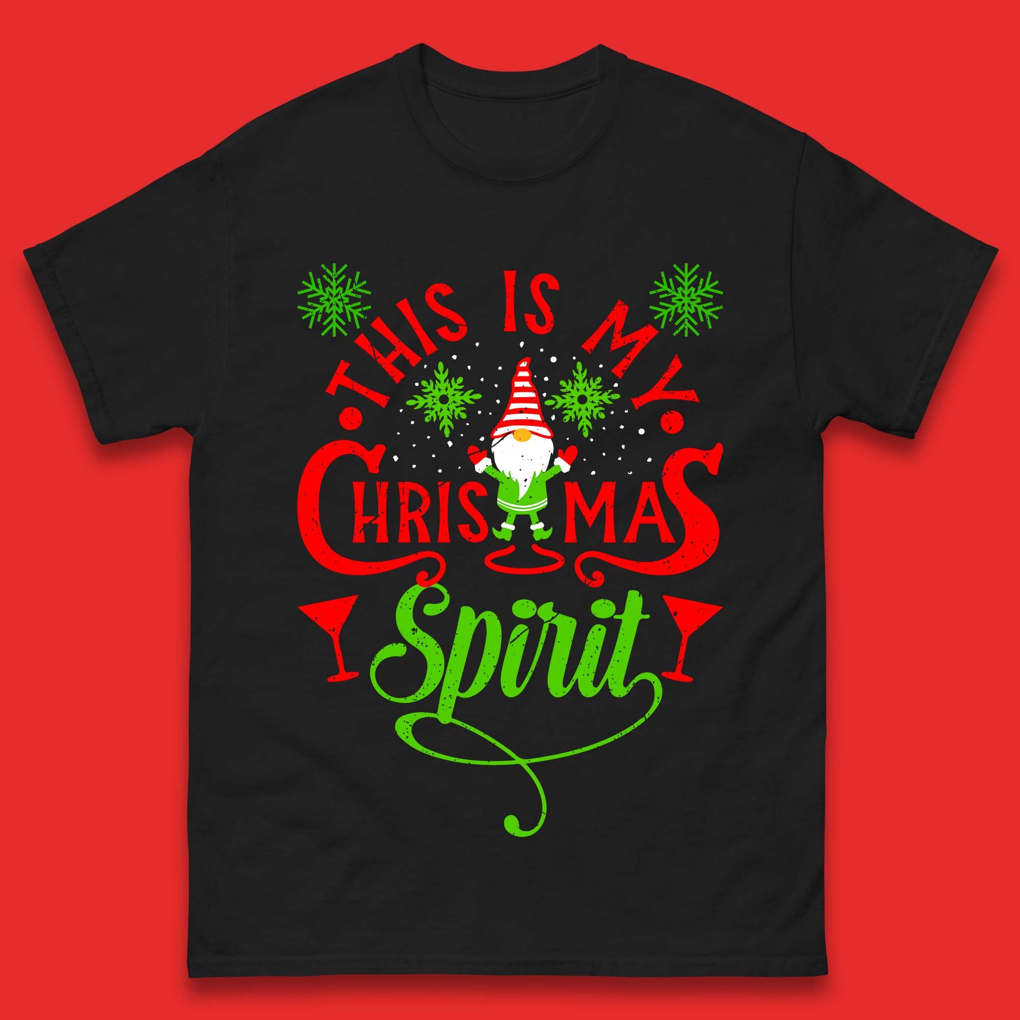 Christmas Spirit Mens T-Shirt Womens Tops Tees S