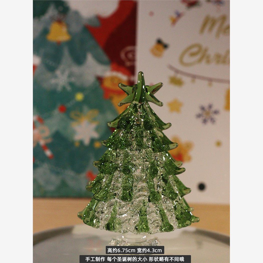 

Handmade Brushed Glass Christmas Tree Sparkling Crafts Desktop Decoration Giving Cute Daily Gift Glass Table Ornament Figurine