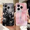 For Infinix Hot 40 40i 40Pro Beautiful Bow Rose Painting Phone Case For Infinix Hot40 40 Pro 40i Soft Silicone Shockproof Cases