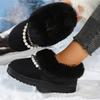Winter new ins thick-soled velvet cold-proof lightweight snow boots fashionable versatile height-increasing fluff warm cotton shoes