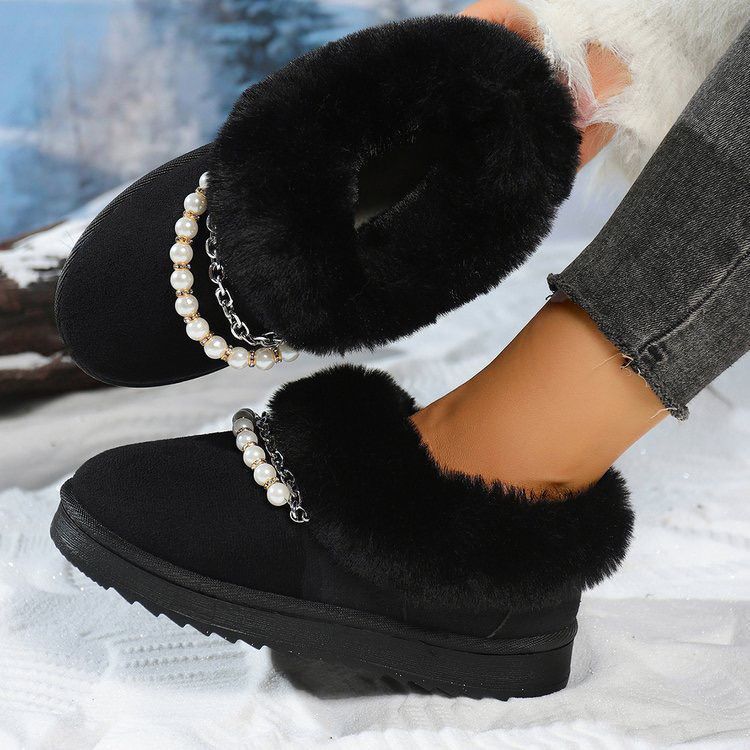 Winter new ins thick-soled velvet cold-proof lightweight snow boots fashionable versatile height-increasing fluff warm cotton shoes