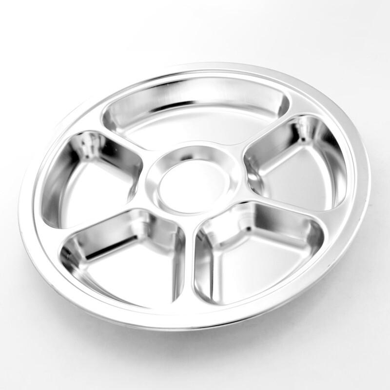 Stainless Steel Partitioned Meal Tray for Canteen & Buffet