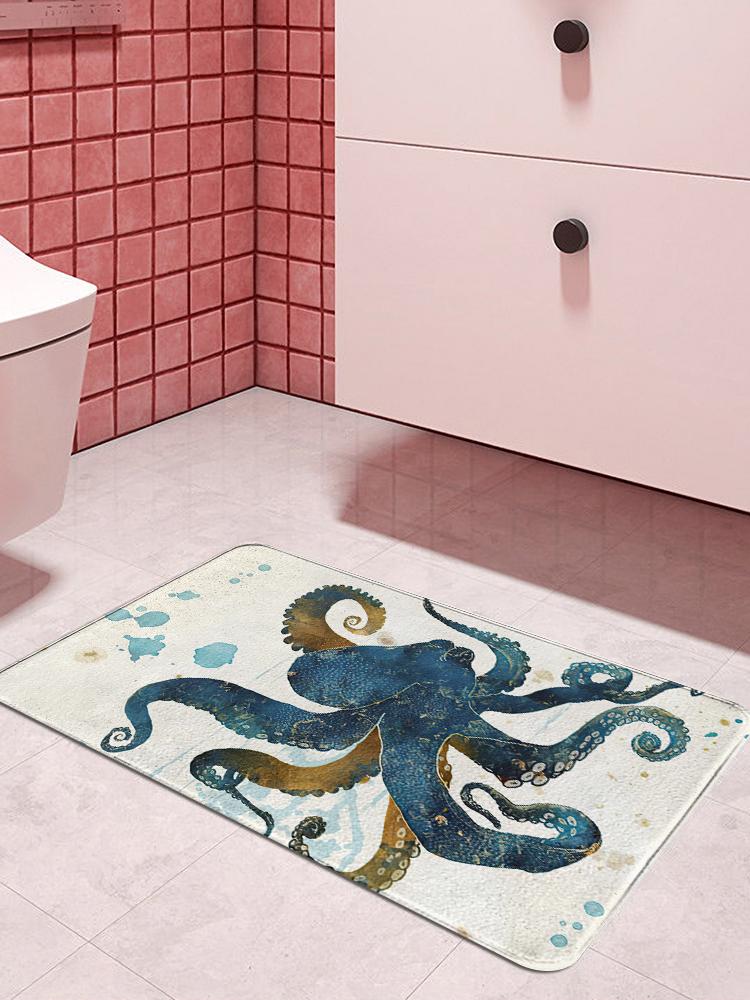 Home Art Kraken Ocean Theme Red Giant Octopus Tentacles In The Oceans Oil Painting Door Mats Kitchen Floor Bath Entrance Rug Mat