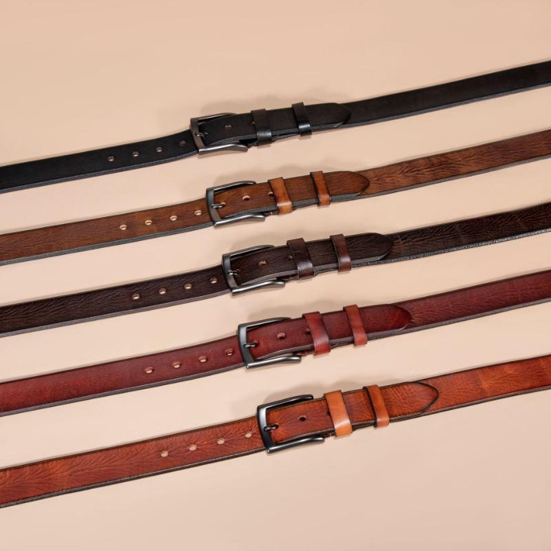 Leather Belt Men's Premium Versatile Business Belt Pin Buckle