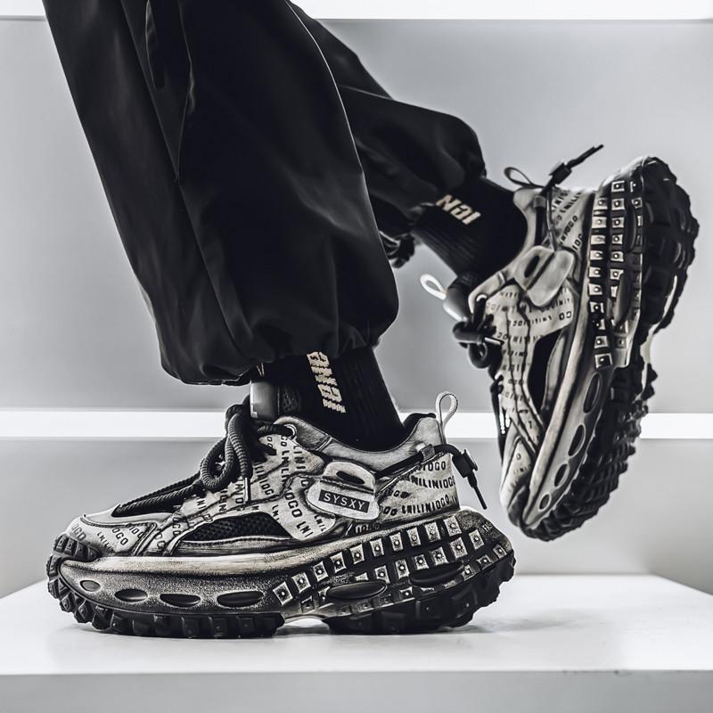 Men's Trend Clunky Sneaker Outdoor Non Slip Breathable Casual Running Sport Shoes Comfortable Work Shoes