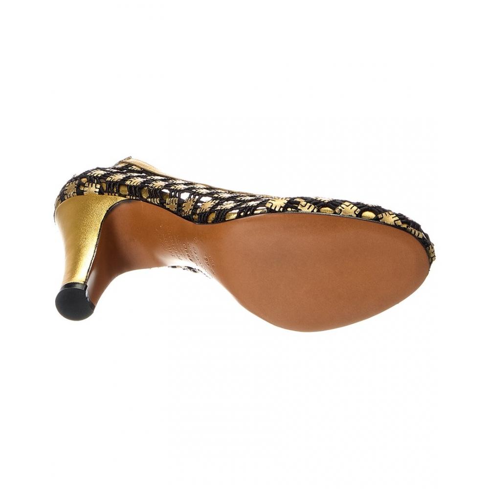 Salvatore Ferragamo 1930 Fantastica Leather Pump Gold