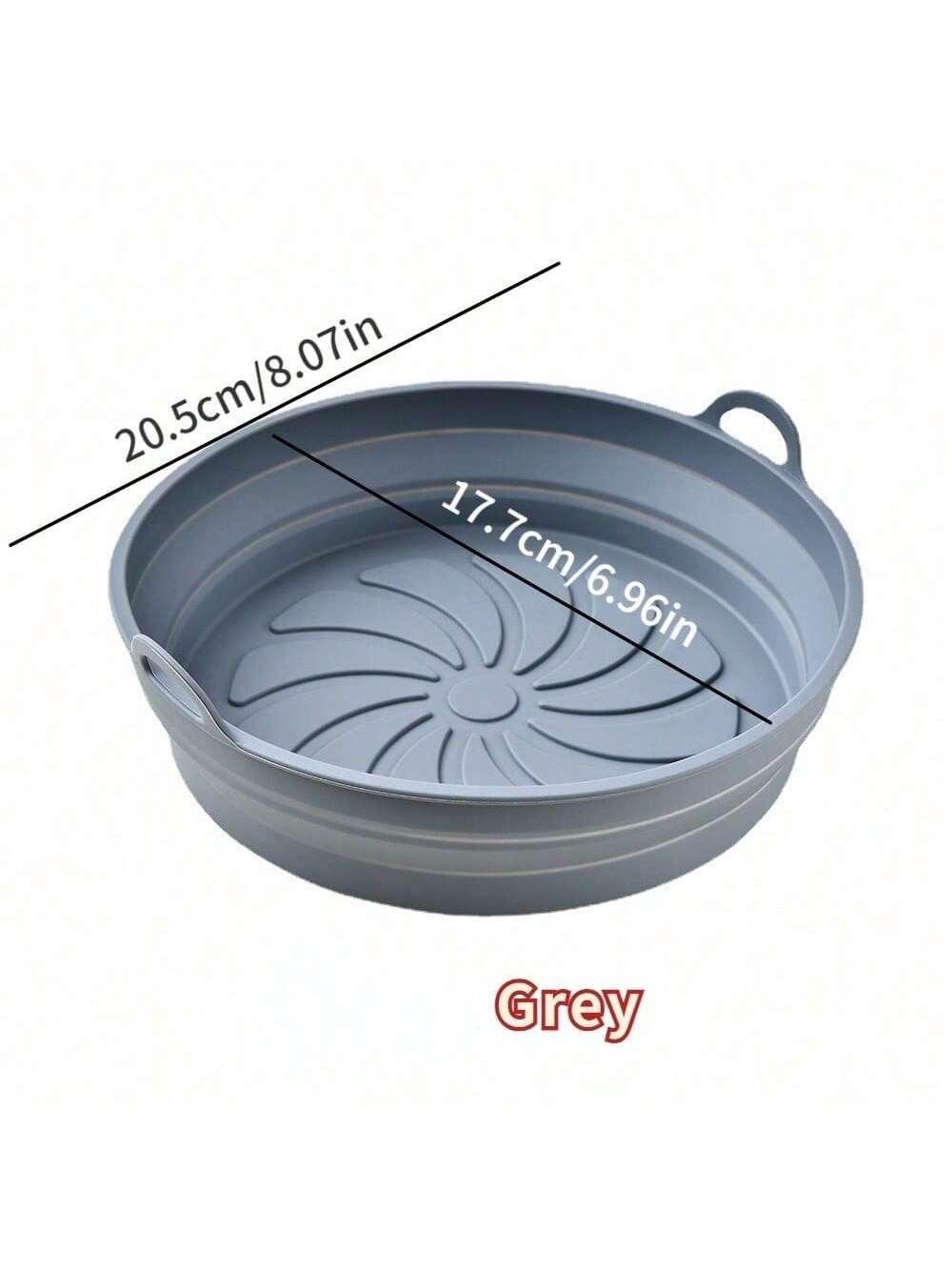 

1pcs Silicone Mat Foldable Baking Pan for MicrowaveHeat Resistant Round Fryer MatCompact and Easy To StoreIdeal for Air Fryers серый