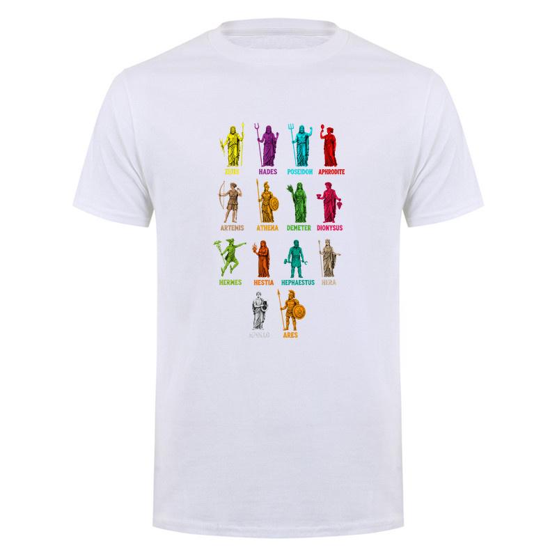Greek Mythology Gods Of Greece T Shirt Colorful Ancient Gods Graphic Tshirts Unisex Vintage Style Da817