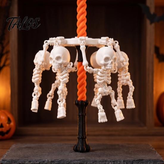 Unique Halloween Party Favors Rotatable Pumpkin Skull Wand Toy, 3D Printed Prop, Rotating Skeleton Sensory Toy Design Spinner for And Costume
