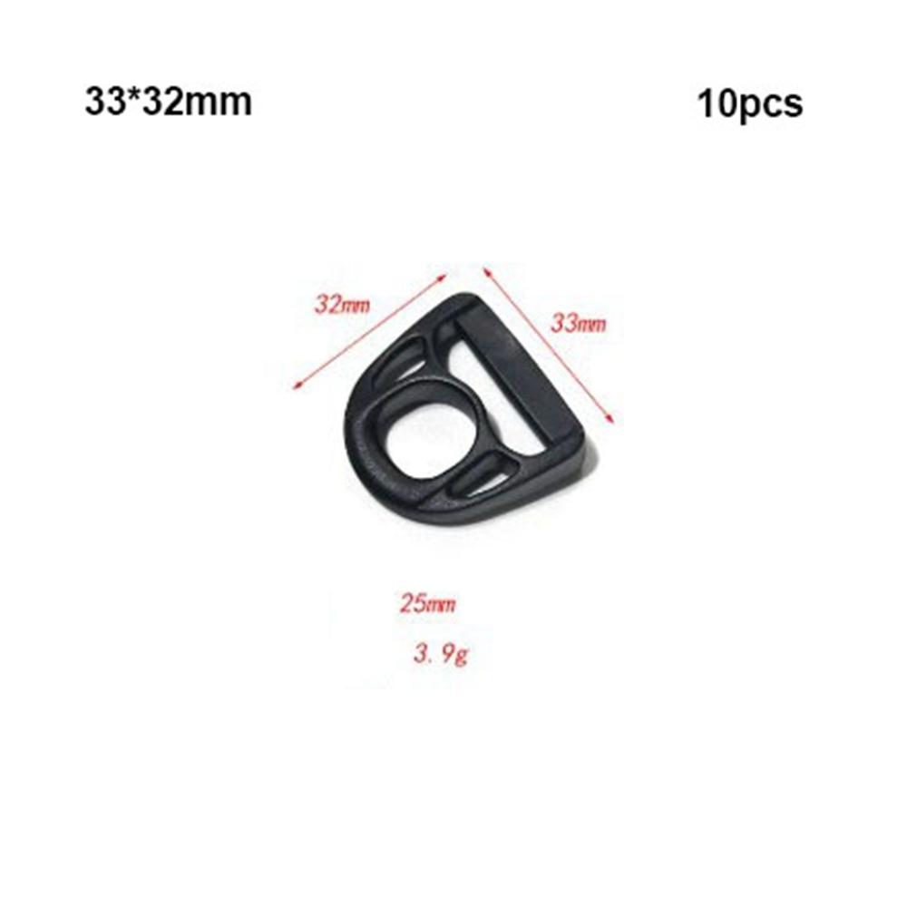 10pcs Black Durable Rope Adjustment Buckle 12~50mm Strap Webbing Buckle Luggage Accessories