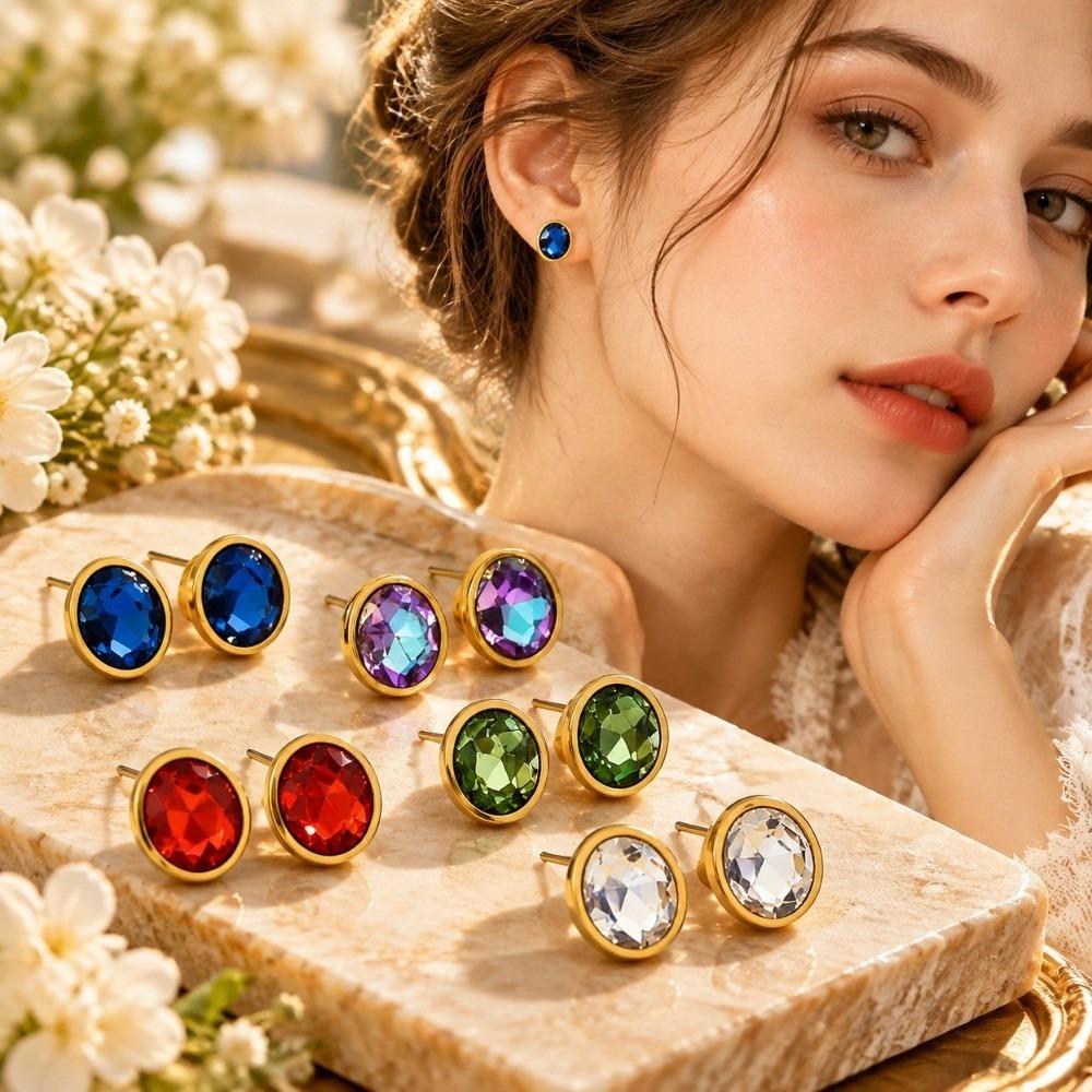 1 Pair Stainless Steel Stud Earring Lightweight Titanium Steel Earring Fashion Jewelry Gift Giving
