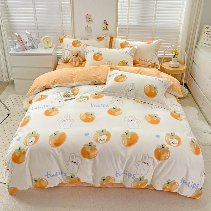 Four-piece Quilt Cover Household Bedding Student Single Three-piece Set Nordic Simple Style Quilt Cover Quilt Sheet