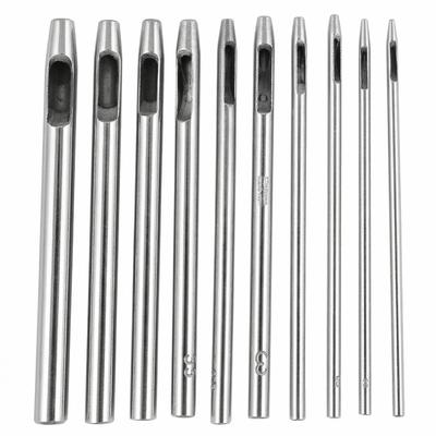 10 Pcs Round Leather Hole Punch Set 0.5mm-5.0mm Punch Tool Kit  Leathercraft & DIY Crafting