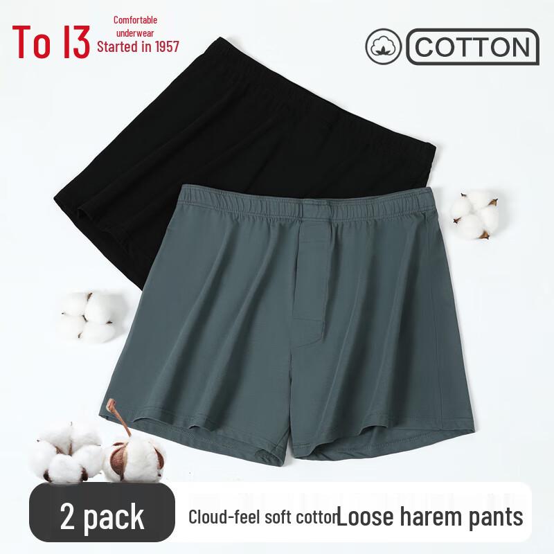 

Hongdou Men s 40S Cotton Spandex Breathable Boxer Briefs 2-Pack XL (175)