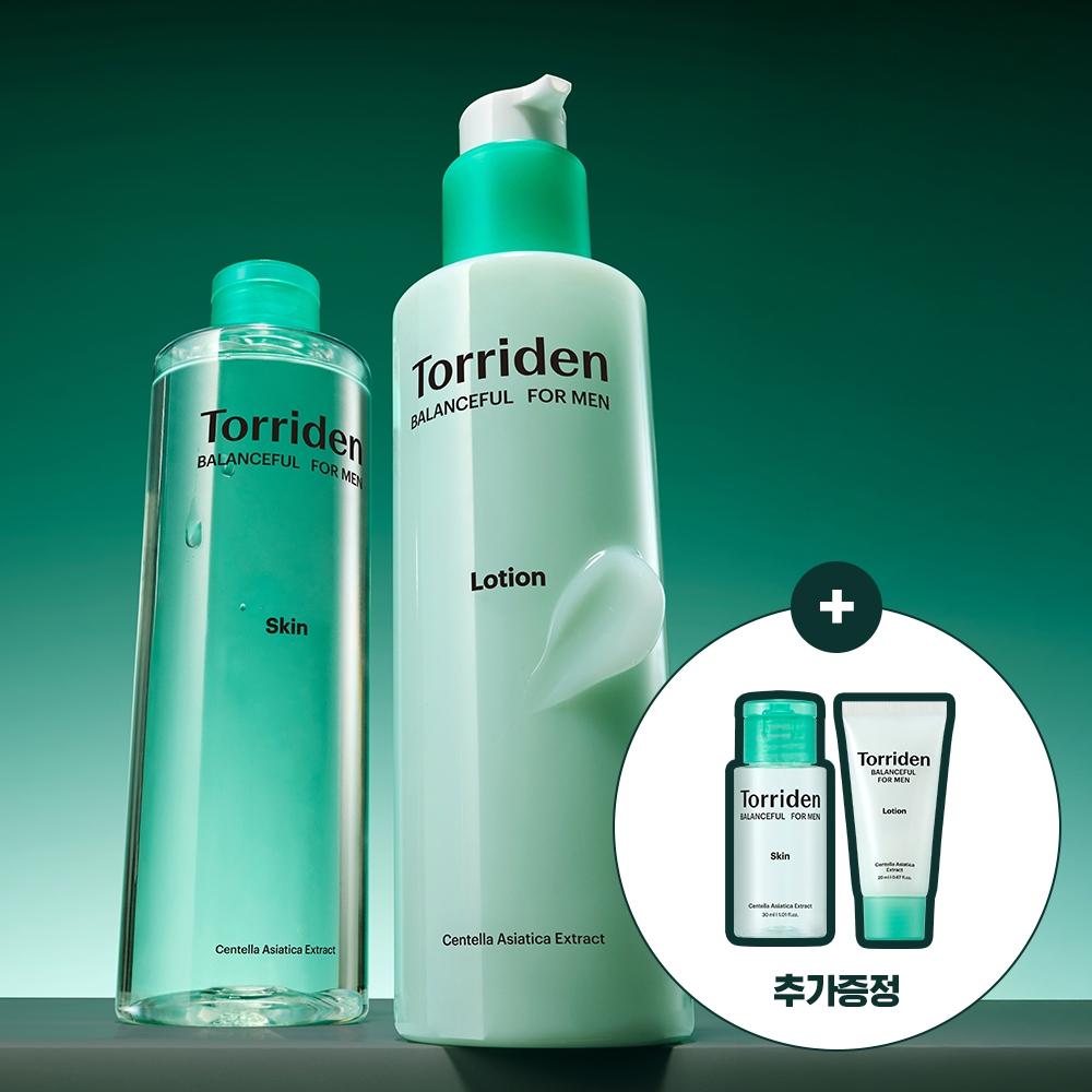 Torriden Balanced For Men Cica Clearing 2 Skin Lotion Package  +30ml Skin+20ml Lotion