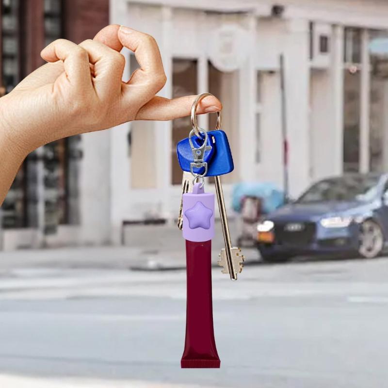 Versatile Silicone Lipgloss Keychain Caps Soft Key Holder Decors Available In 6 Modern Colors Keychain Attachment
