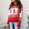 Christmas Sweater Woman Christmas Tree Deer Warm Sweater Knitted O-neck Sweater