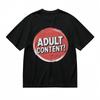 Men's Trend Classic T-Shirt Bold Red Stamp Design Humor Tee Black Cotton