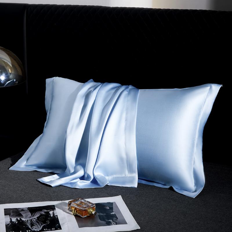 100% Maulbeerseide Kissenbezug Eine Seite 6A 25 Momme Seidenkissenbezug Einfarbig Haare Haut Schutz Breiter Rand Dekorativer Bezug