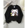 European sizes Adorable Crewneck Sweatshirt for Girls with Bear, Cookie & Stars, Soft Comfy Sports & Casual Wear for Kids & Teens