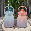 Herba-life Gradient Big Pudding Drink Cup Student Portable Strap Straw Water Cups Large-capacity Plastic Cute Water Bottle 1200ML
