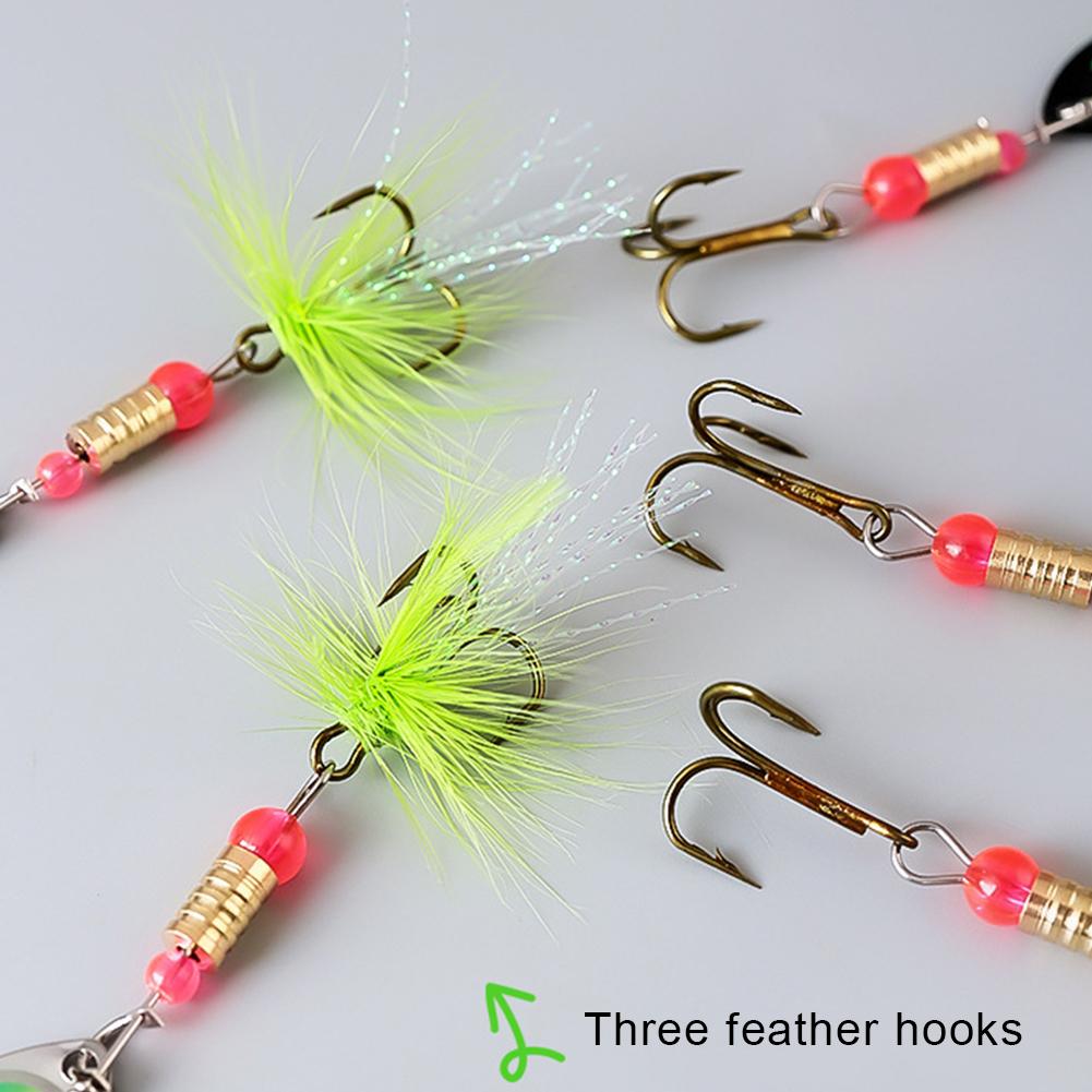 10pcs Boxed Metal Spoon Spinner Fishing Lure with Treble Hooks Artificial Bait 3g Rotating Spoon Kit Fishing Gift for Dad Father
