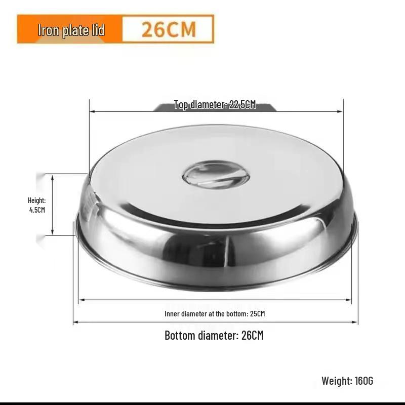 Stainless Steel Multi-Purpose Round Lid for Griddle, Grill, Pot, Bowl, Plate, Heating, Fresh-Keeping, and Vegetables