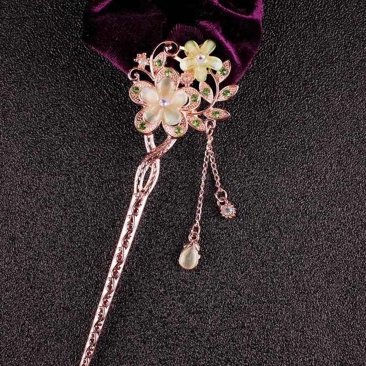 Colorful Flower Hollow Hair Clip Hair Accessories Women Fashion Rhinestone Hairpin Headwear