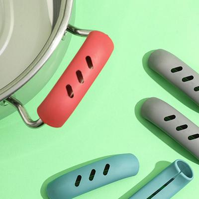 2 Pairs Silicone Pan Handle Anti-Ironing Sleeve Iron Pan Wok Ears Anti-Ironing Handle Sleeve Heat-Resistant