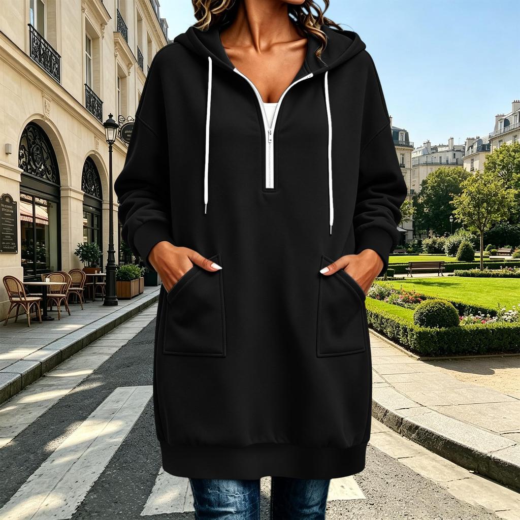Women's Color Hooded Coat for Fall Winter Warm Outerwear