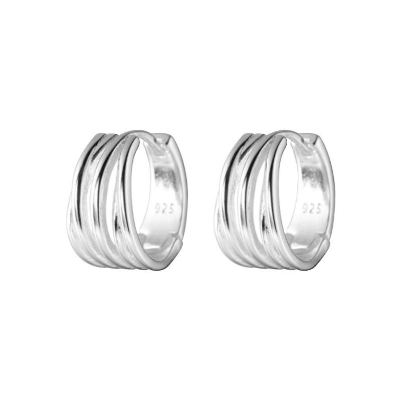 Minimalist Geometric Line Drop Earrings Women Sterling Small Statement Earring S925EH 925 Sterling Silver