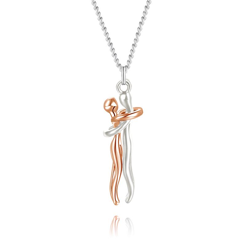 

1PC Love Symbol Fashion Pendant Necklace Daily Wear Jewelry Exquisite Couple Hugging Gifts Alloy New Valentine s Day